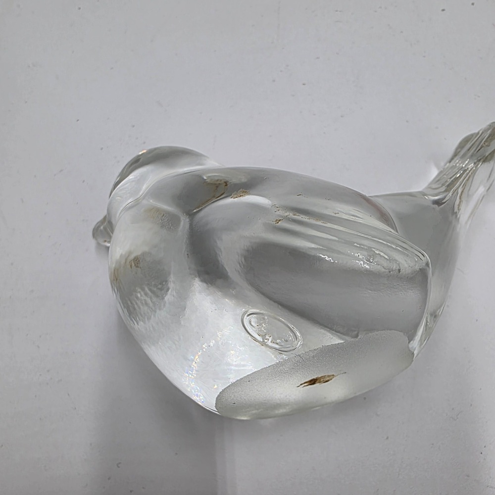 Fenton Clear Glass Bird Figurine Paperweight Vintage Art Glass Collectible - Picture 2 of 5